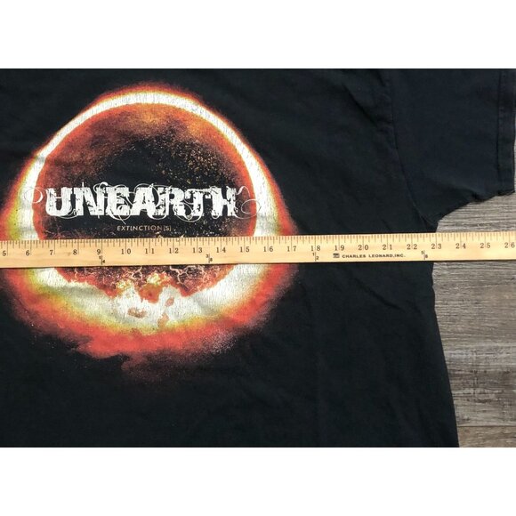 Unearth Mens XL Extenction(s) Heavy Metal Band Tee T Shirt Black - Picture 4 of 5